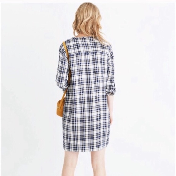 Madewell plaid artiste tunic shift dress tassels - Picture 3 of 8